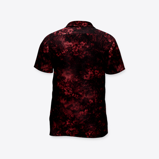 Camisa MAORI Floral Negra Roja