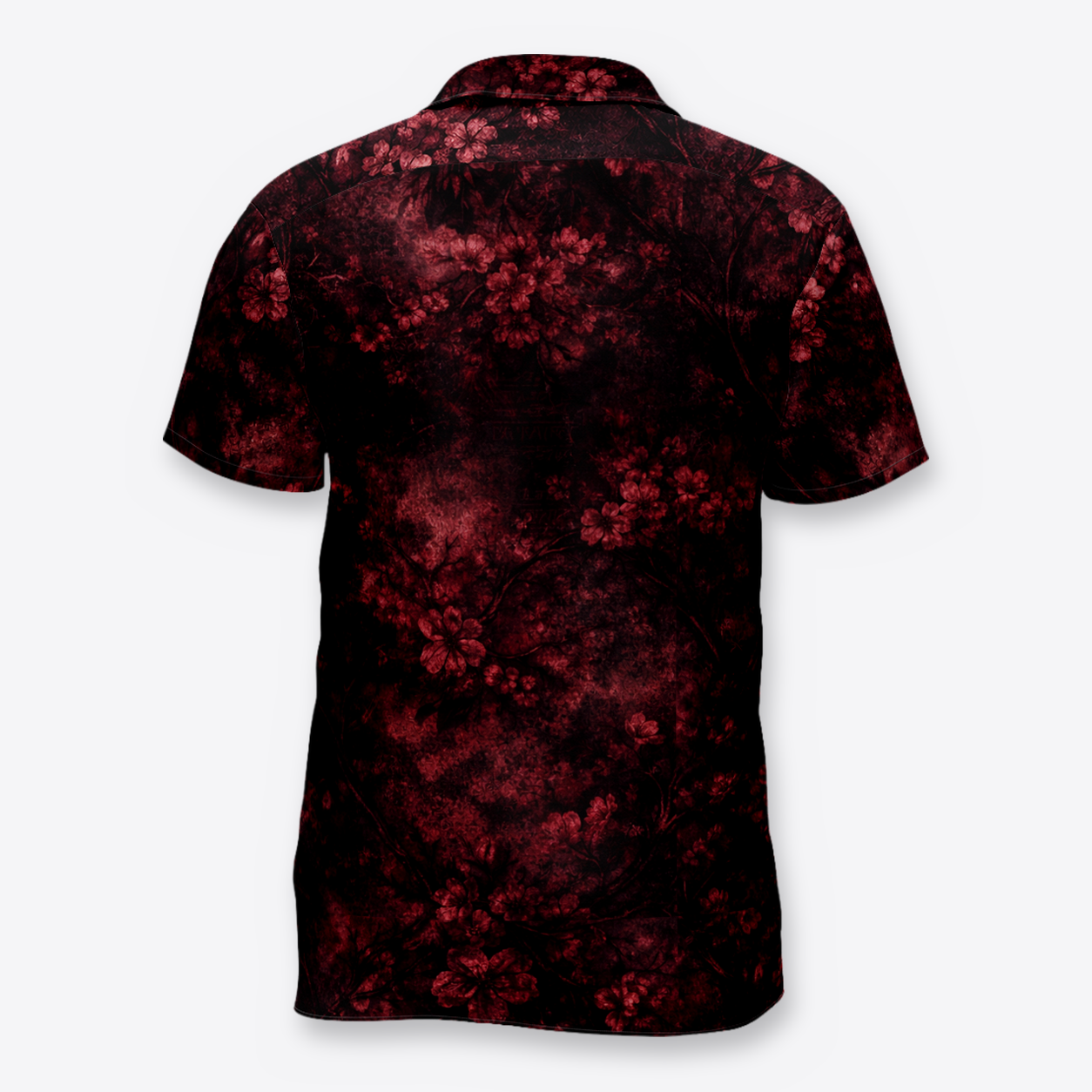 Camisa Floral Negra Roja espalda