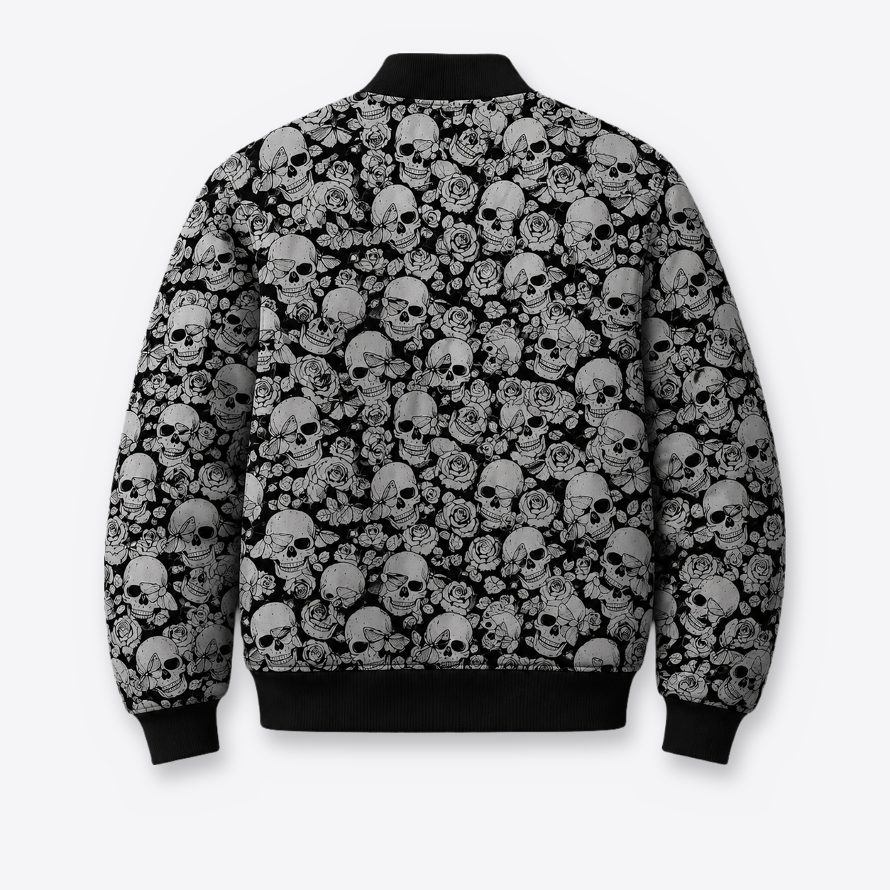 bomber calaveras mariposas espalda