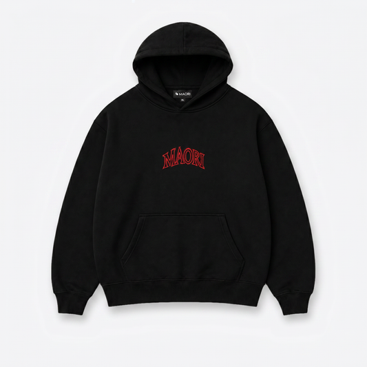 Hoodie MAORI Black Zigzag frente