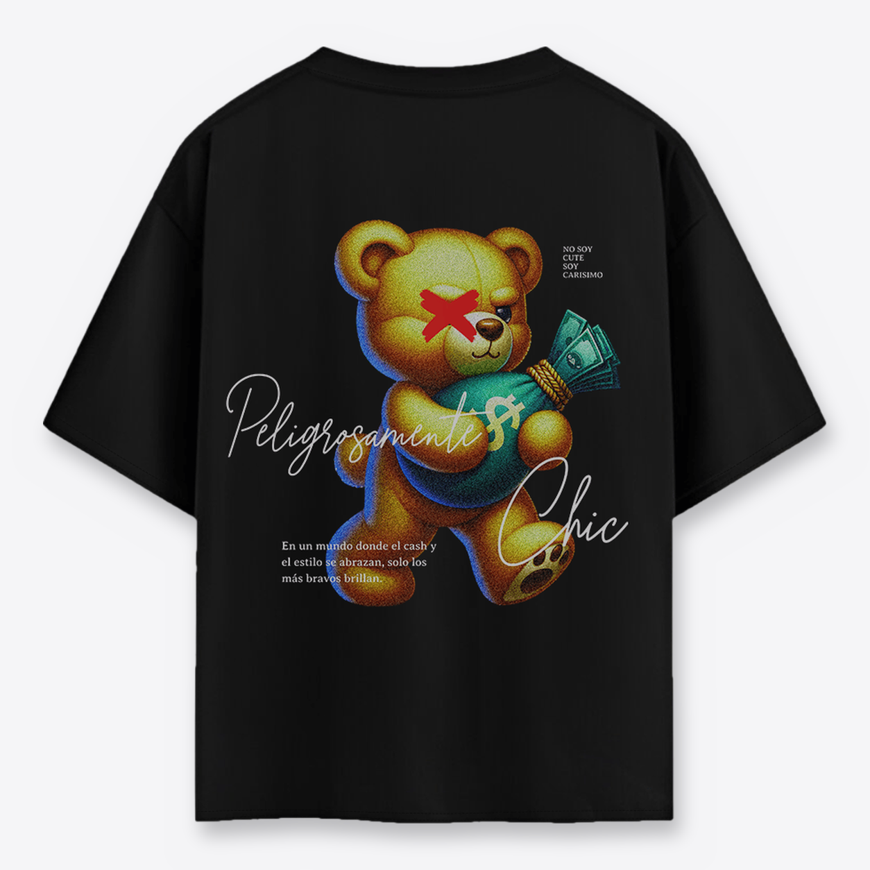 Polera MAORI Negra Peluche Caro
