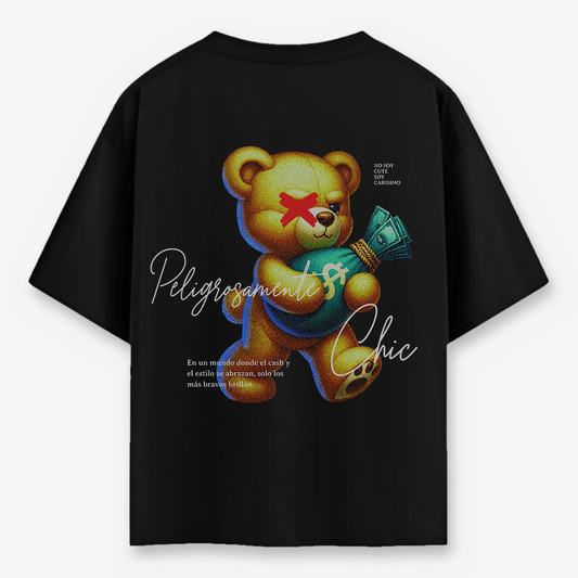 Polera MAORI Negra Peluche Caro