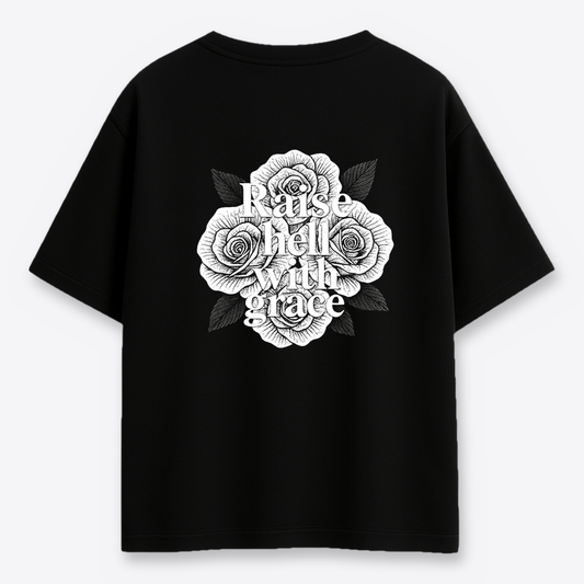Polera MAORI Negra Raise Hell With Grace
