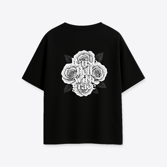 Polera MAORI Negra Raise Hell With Grace