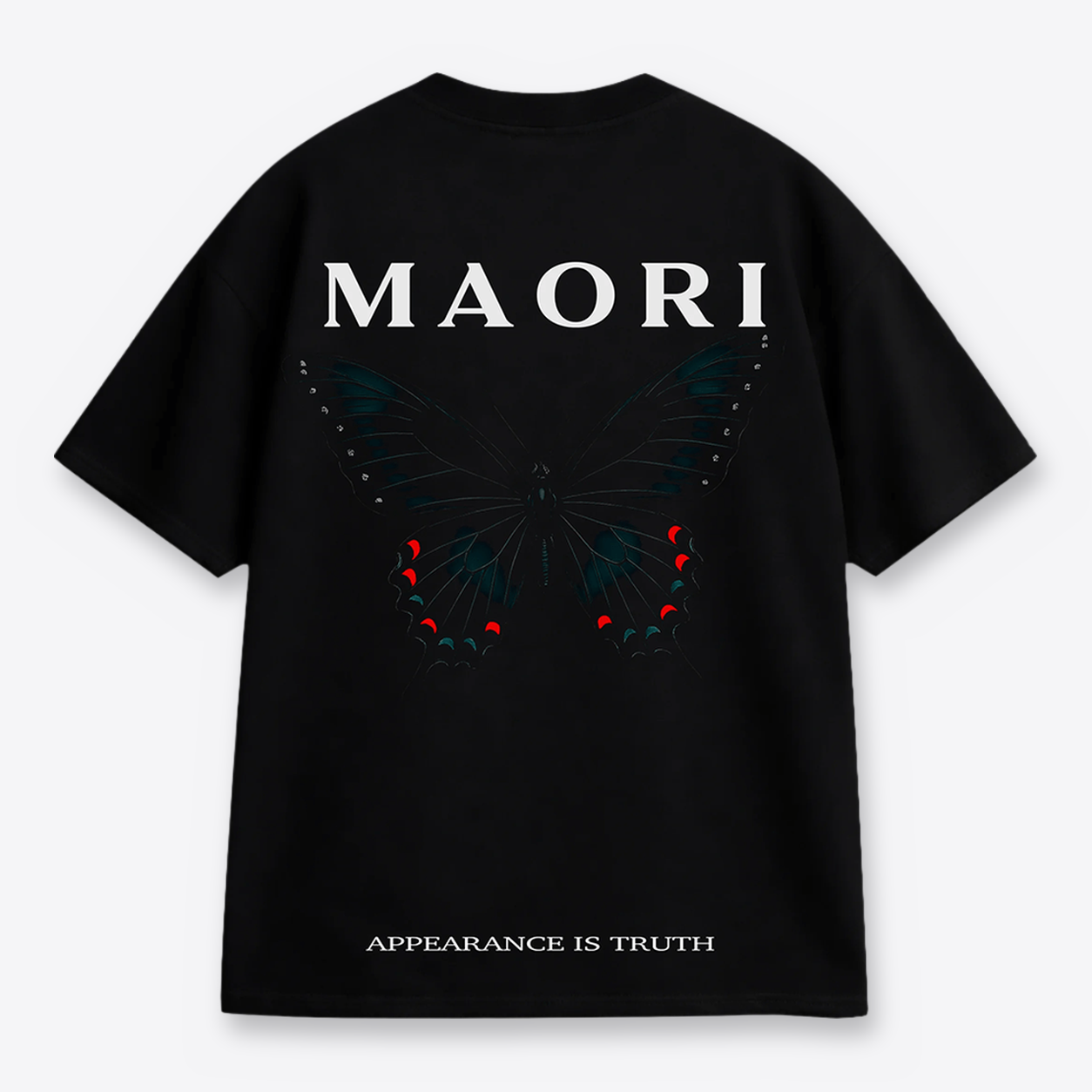 Polera MAORI Negra Butterfly Truth