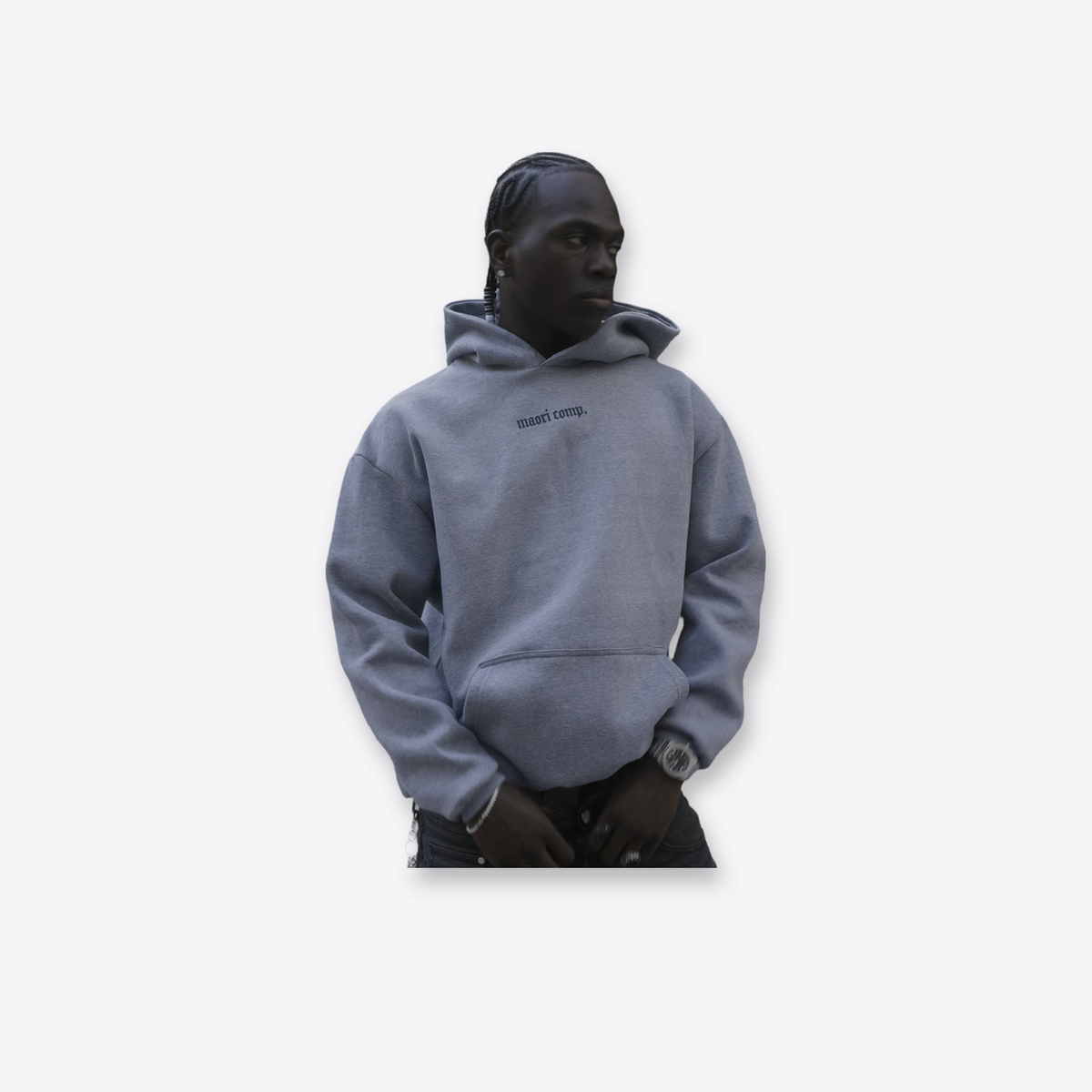Hoodie MAORI Gris Cemento Claro Basic