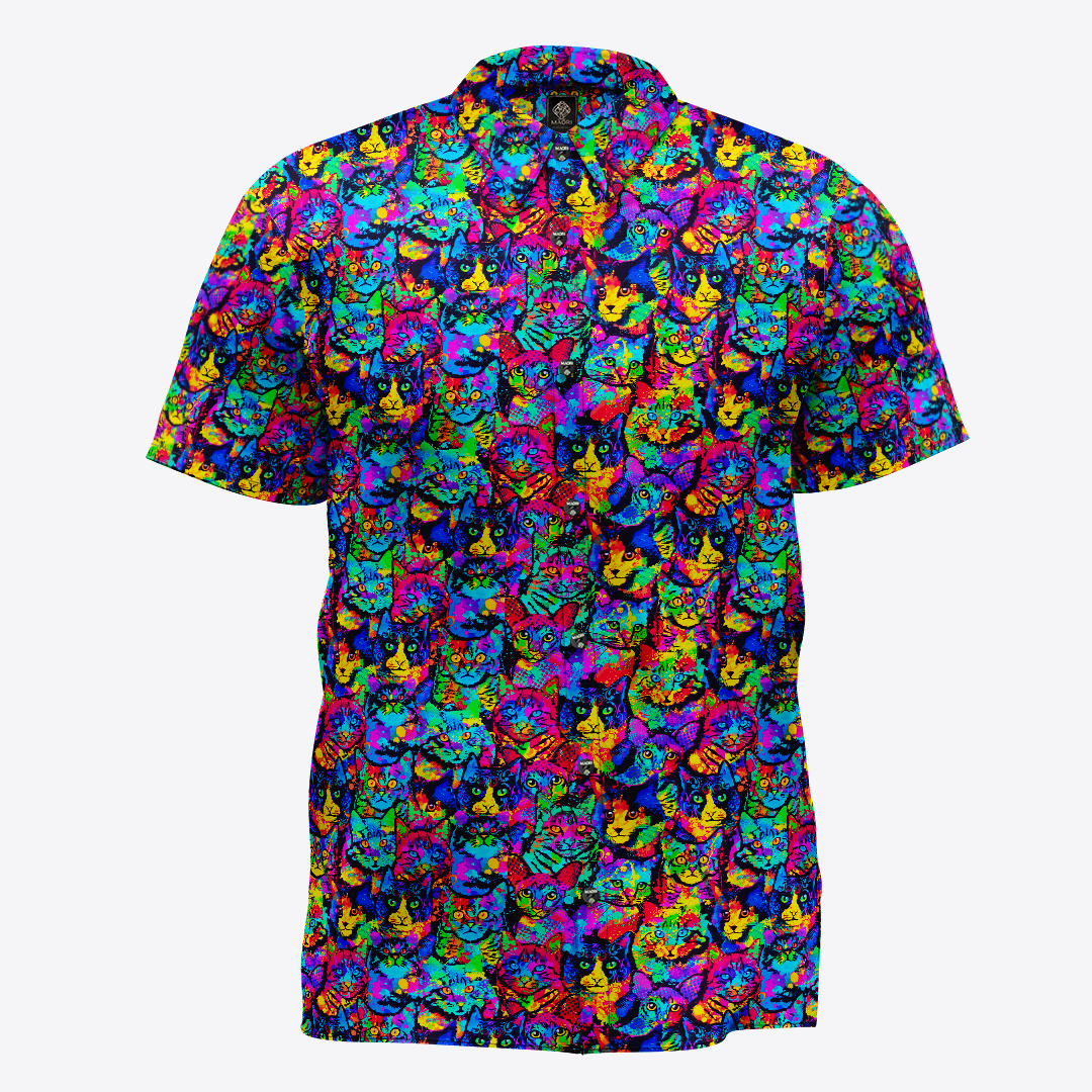 Camisa gatos psicodélicos