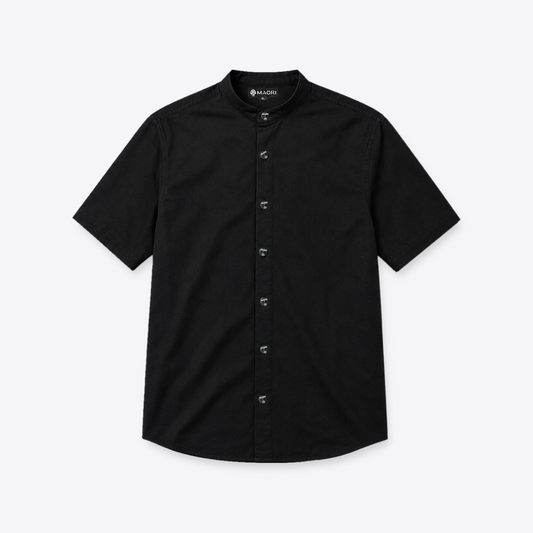 Camisa MAORI Negra Cuello Mao