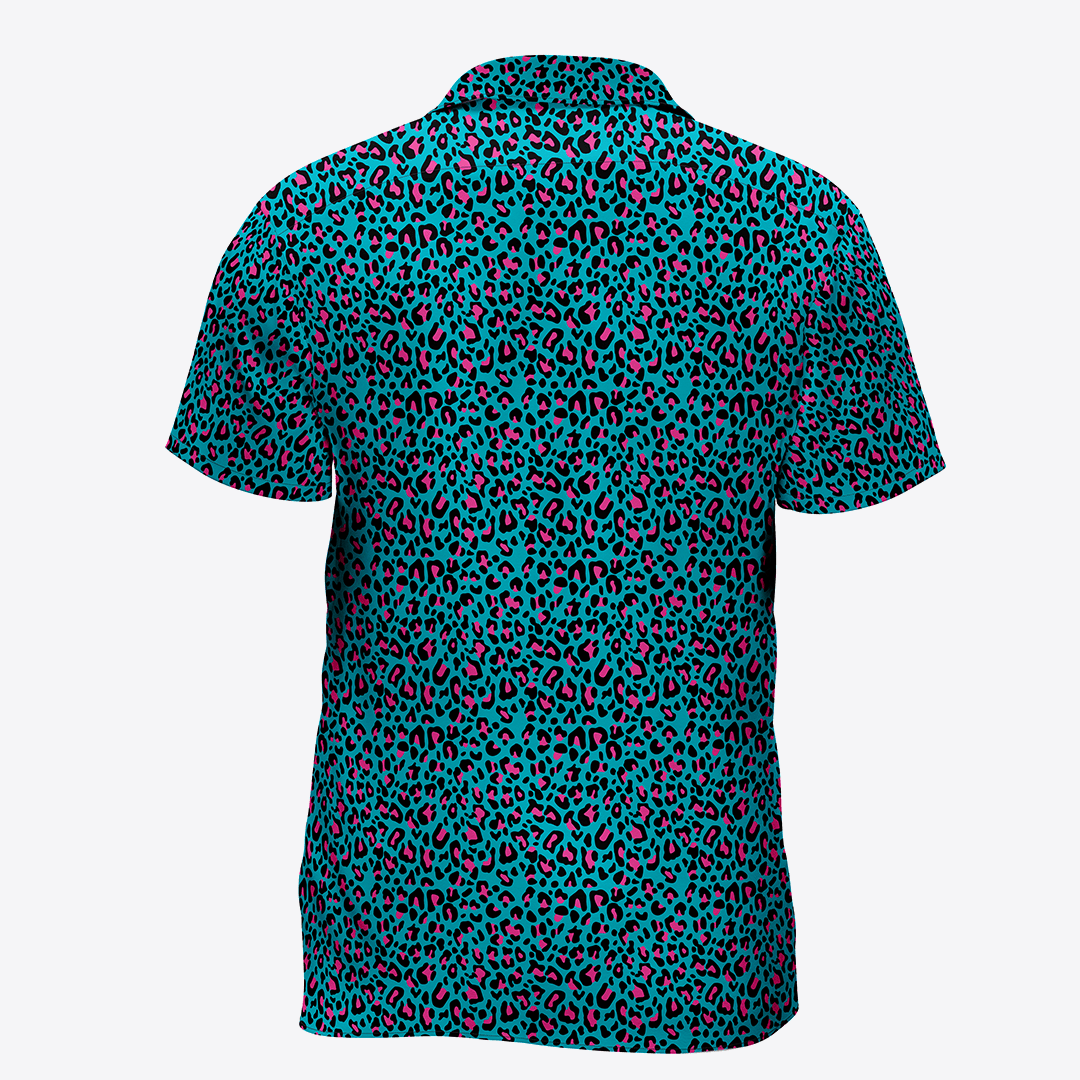 Camisa leopardo turquesa/fucsia