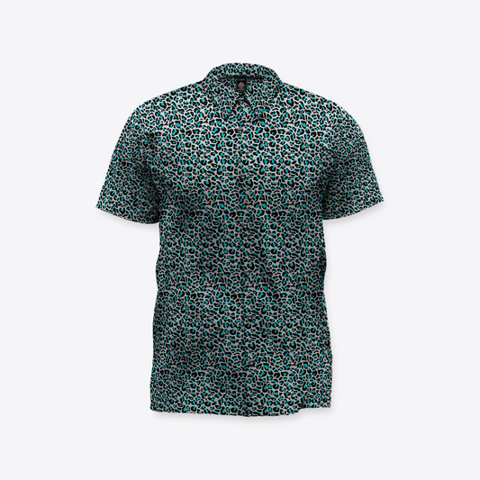 Camisa MAORI Leopardo Celeste