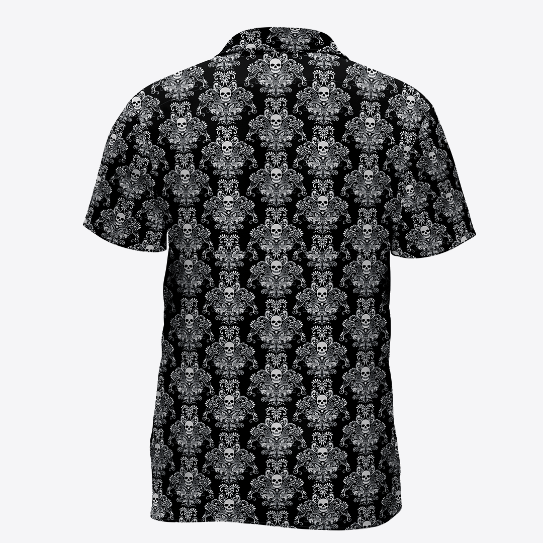 Camisa negro calaveras blancas