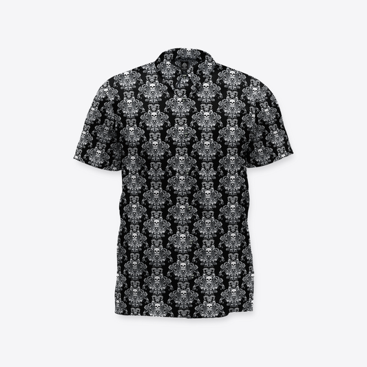 Camisa MAORI Negro Calaveras Blancas
