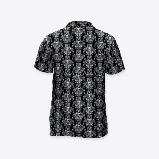 Camisa MAORI Negro Calaveras Blancas