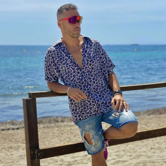 Camisa MAORI Leopardo Morado