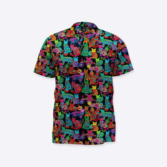 Camisa MAORI Gatos Mandalas