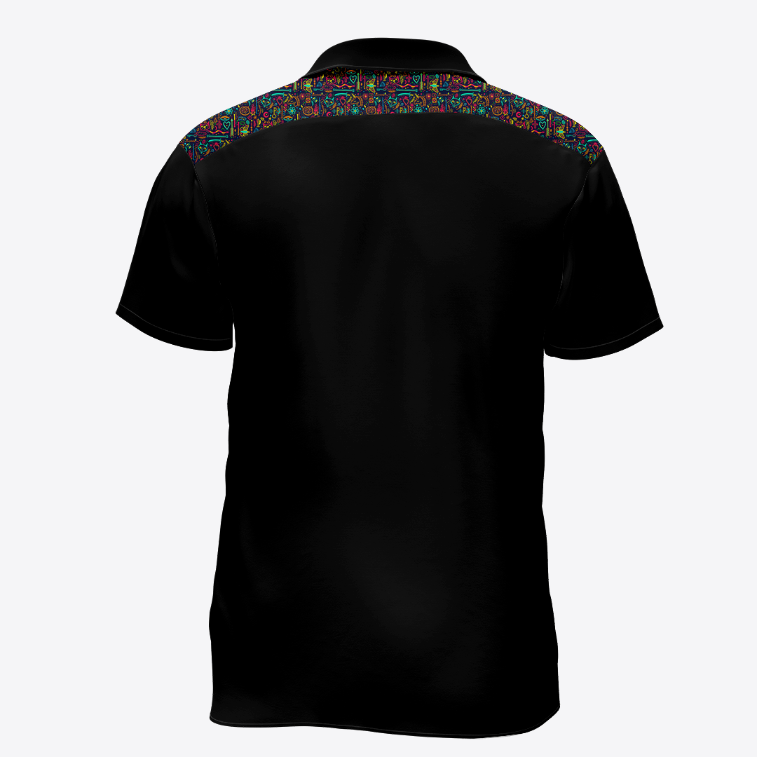 Camisa negro diseño canesu illuminati