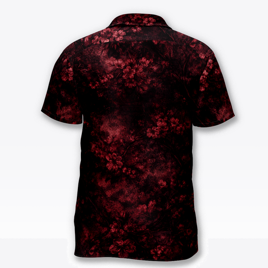 Camisa Floral Negra Roja