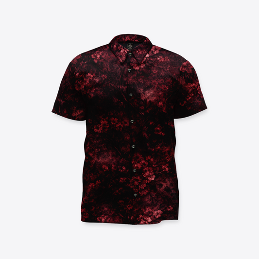 Camisa MAORI Floral Negra Roja