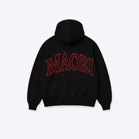 Hoodie MAORI Black Zigzag