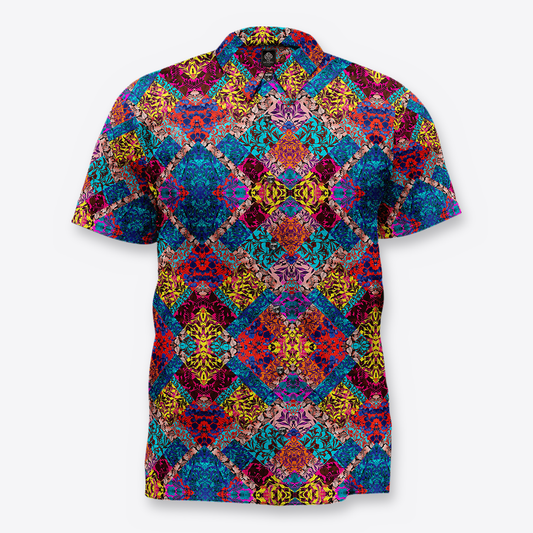 MAORI camisa geometria colores front