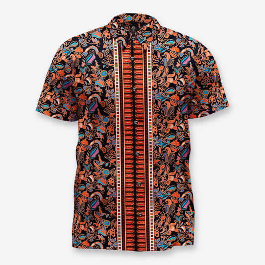 MAORI camisa gitana azul front