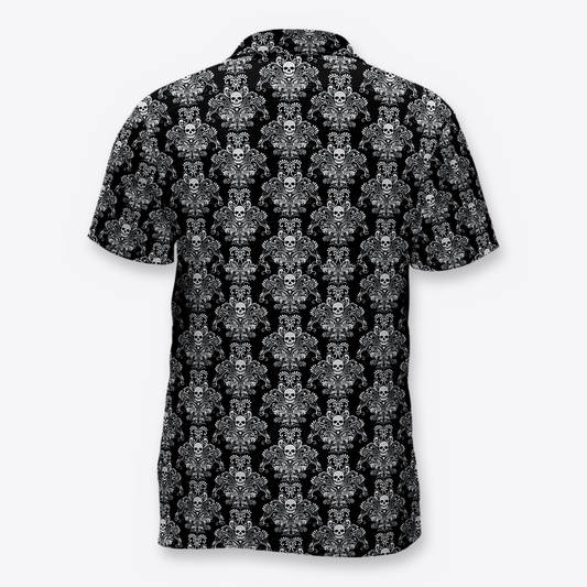 Camisa negro calaveras blancas back
