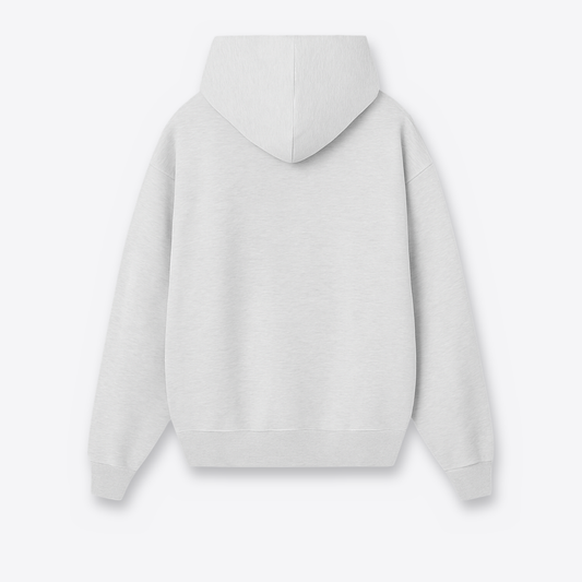 Hoodie gris melange basico espalda