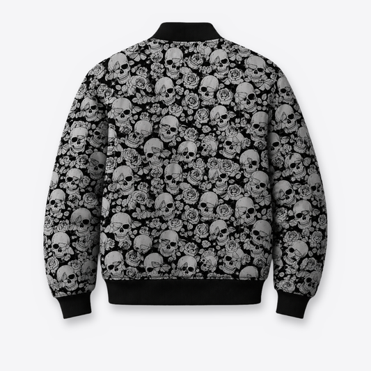 bomber calaveras mariposas espalda