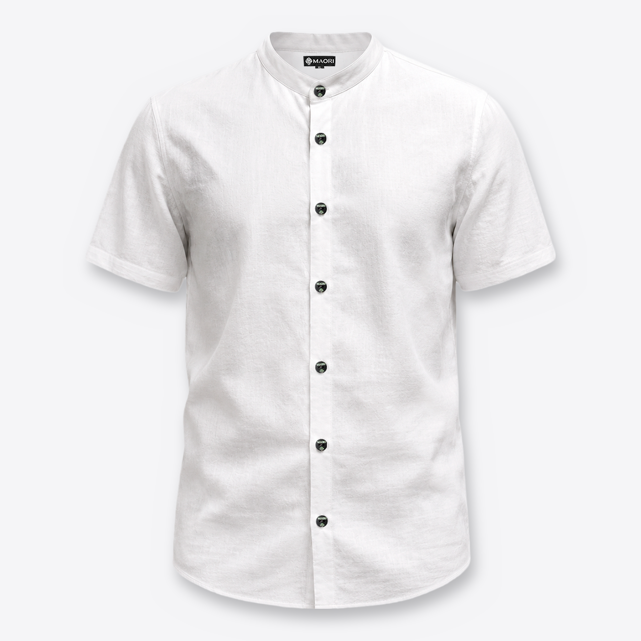 Camisa MAORI Blanca Cuello Mao