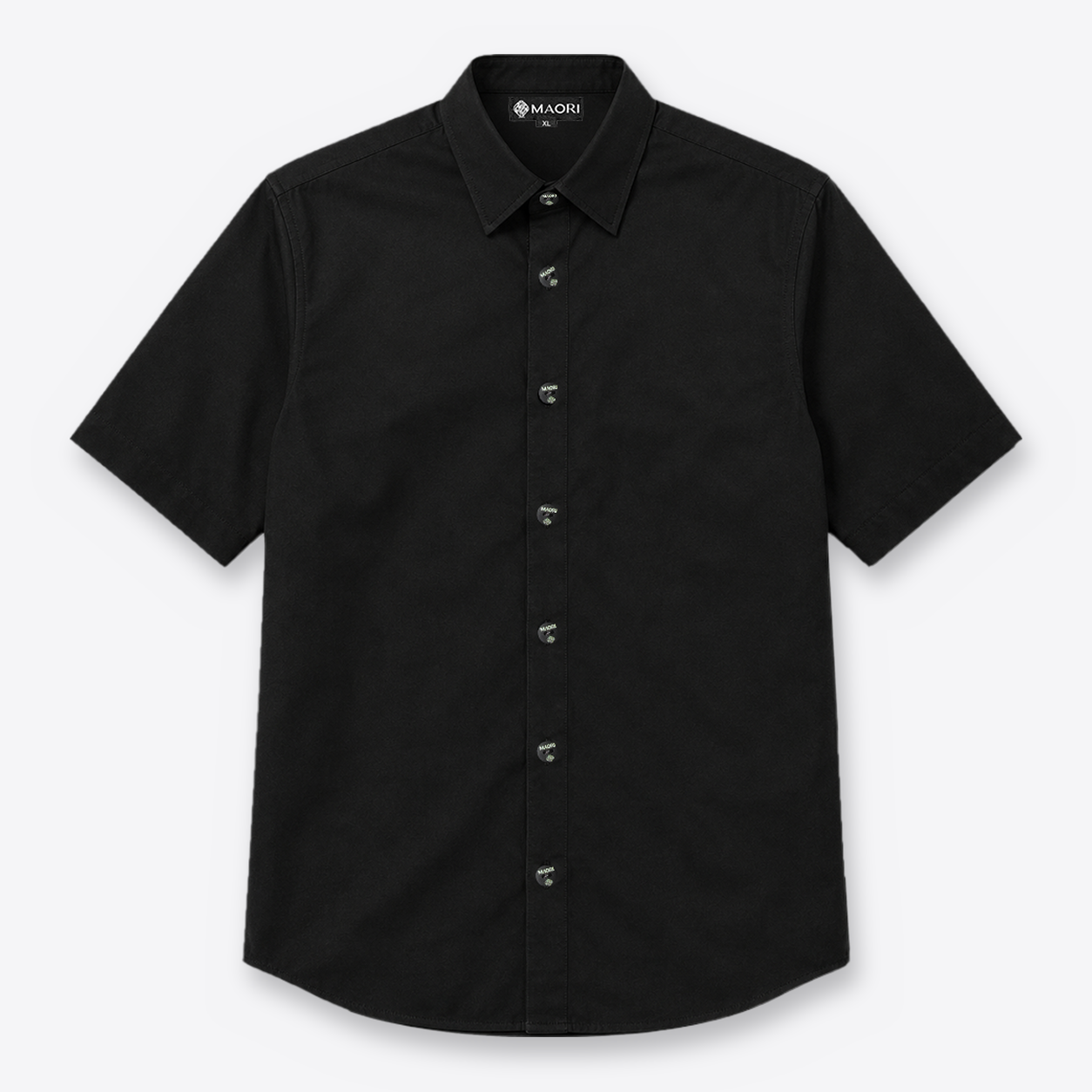 Camisa MAORI Negro Cuello Normal