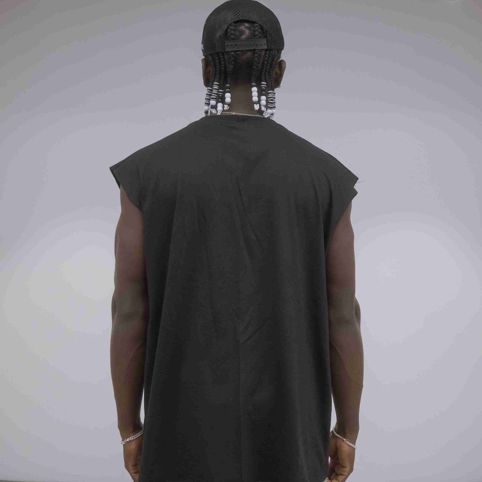 Polera sin mangas – Negro & Blanco MAORI imagen 4