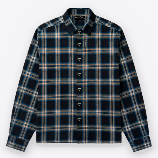 Camisa MAORI Tartán Negro Hielo - frente