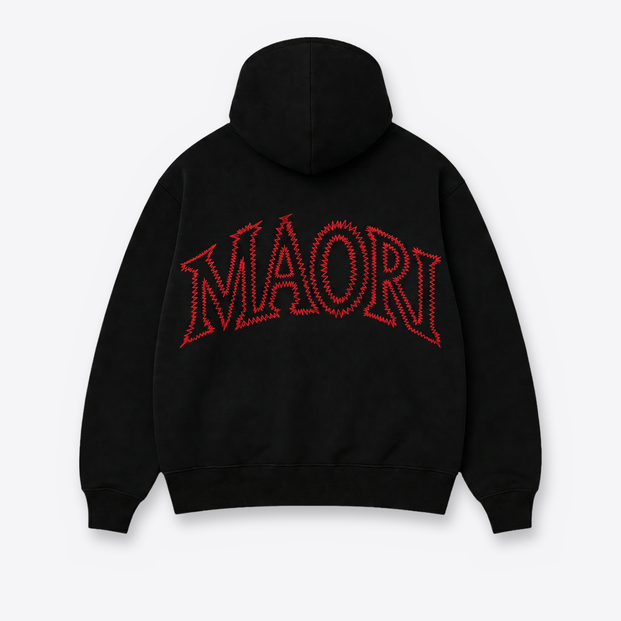 Hoodie MAORI Black Zigzag espalda